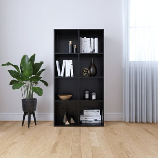 Vidaxl Knjižna omara / komoda črna 66x30x130 cm iverna plošča