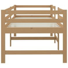 Vidaxl Srednje visoka postelja medeno rjava trdna borovina 90x200 cm