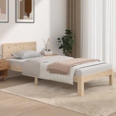 Vidaxl Posteljni okvir iz trdnega lesa 90x190 cm 3FT