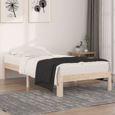 Vidaxl Posteljni okvir iz trdnega lesa 90x190 cm 3FT