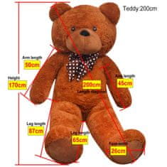 shumee Plišasta igrača medvedek rjave barve 170 cm