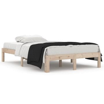 Vidaxl Posteljni okvir iz trdnega lesa 120x190 cm
