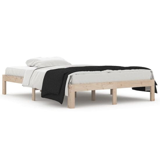 Vidaxl Posteljni okvir iz trdnega lesa 135x190 cm 4FT6