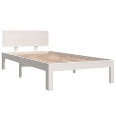 Vidaxl Posteljni okvir bel iz trdnega lesa 90x190 cm 3FT