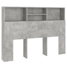 Vidaxl Vzglavna omarica betonsko siva 140x19x103,5 cm