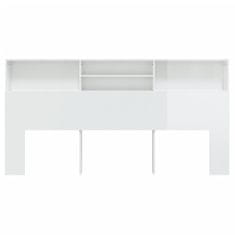 Vidaxl Vzglavna omarica visok sijaj bela 200x19x103,5 cm