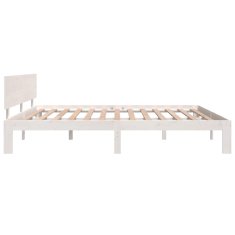 Vidaxl Posteljni okvir bel iz trdnega lesa 180x200 cm 6FT