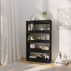 Vidaxl Knjižna omara/pregrada črna 80x30x135 cm iverna plošča