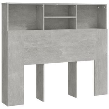 Vidaxl Vzglavna omarica betonsko siva 120x19x103,5 cm