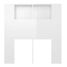 Vidaxl Vzglavna omarica visok sijaj bela 180x18,5x104,5 cm