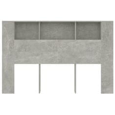 Vidaxl Vzglavna omarica betonsko siva 160x18,5x104,5 cm