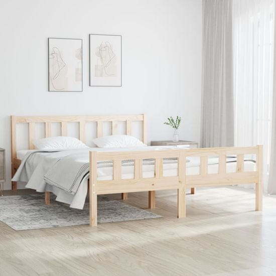 Vidaxl Posteljni okvir iz trdnega lesa 120x190 cm 4FT