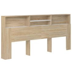 Vidaxl Vzglavna omarica bela in sonoma hrast 220x19x103,5 cm