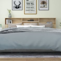 Vidaxl Vzglavna omarica bela in sonoma hrast 220x19x103,5 cm