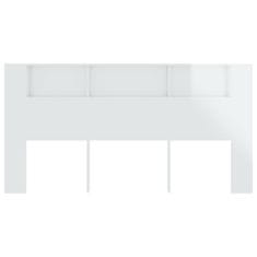 Vidaxl Vzglavna omarica visok sijaj bela 200x18,5x104,5 cm