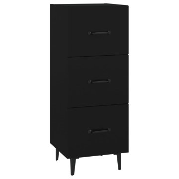 Vidaxl Komoda črna 34,5x34x90 cm inženirski les