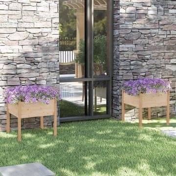 Vidaxl vidaXL Vrtni sadilniki, 2 kosa, 70x70x70 cm, masiven borov les