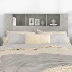 Vidaxl Vzglavna omarica betonsko siva 140x18,5x104,5 cm