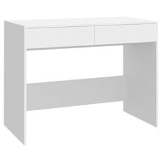 Vidaxl Pisalna miza bela 101x50x76 cm iverna plošča
