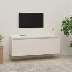 Vidaxl Stenska omarica bela 100x30x35 cm trdna borovina