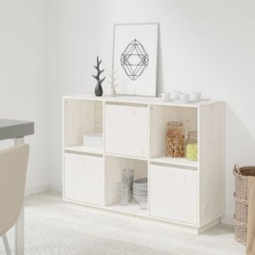 Vidaxl vidaXL Omarica bela 110,5x35x80 cm masivni borov les