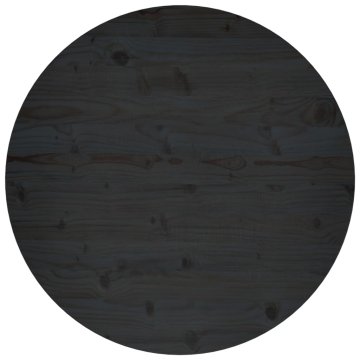 Vidaxl Mizna plošča črna Ø80x2,5 cm trdna borovina