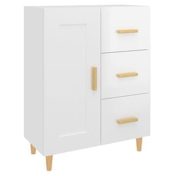 Vidaxl Komoda visok sijaj bela 69,5x34x90 cm inženirski les