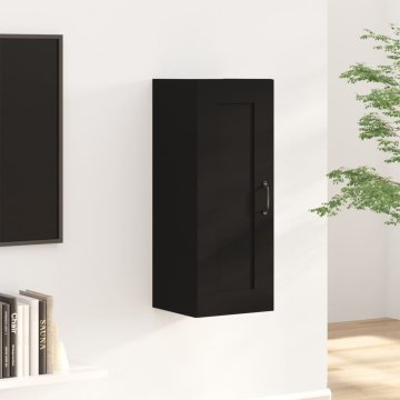 Vidaxl Viseča omarica črna 35x34x90 cm konstruiran les