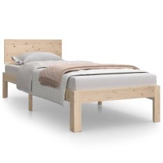 Vidaxl Posteljni okvir iz trdnega lesa 75x190 cm 2FT6