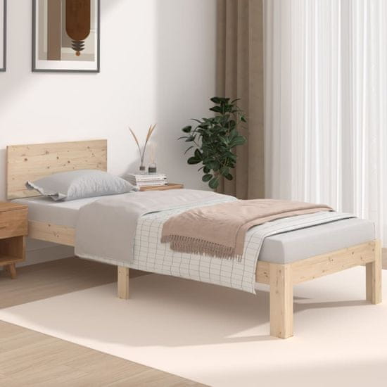 Vidaxl Posteljni okvir iz trdnega lesa 75x190 cm 2FT6