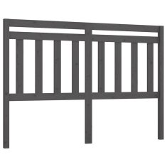 Vidaxl Posteljno vzglavje sivo 140x4x100 cm trdna borovina