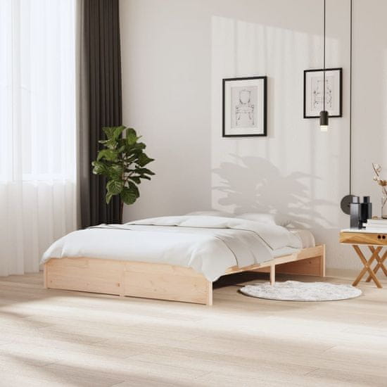 Vidaxl Posteljni okvir iz trdnega lesa 160x200 cm