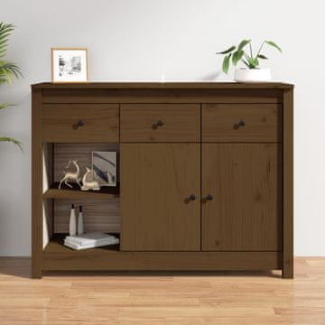 Vidaxl vidaXL Omarica medeno rjava 100x35x74 cm masivni borov les