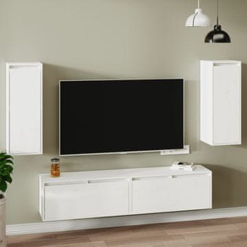 Vidaxl vidaXL Stenske omarice, komplet 2 kosov, bele, 30x30x80 cm, masiven borov les