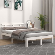 Vidaxl Posteljni okvir bel iz trdnega lesa 180x200 cm 6FT