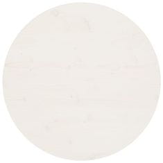 Greatstore Mizna plošča bela Ø70x2,5 cm trdna borovina