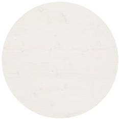 Vidaxl Mizna plošča bela Ø70x2,5 cm trdna borovina