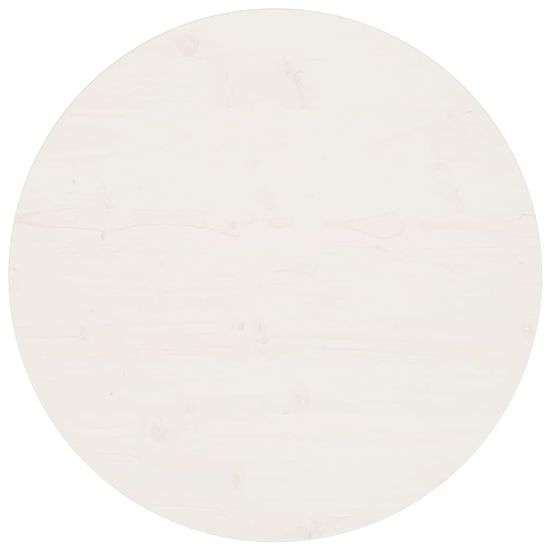 Vidaxl Mizna plošča bela Ø70x2,5 cm trdna borovina