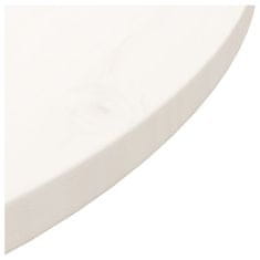 Greatstore Mizna plošča bela Ø70x2,5 cm trdna borovina