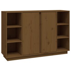 Vidaxl Komoda medeno rjava 120x35x80 cm trdna borovina