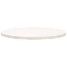 Vidaxl Mizna plošča bela Ø70x2,5 cm trdna borovina