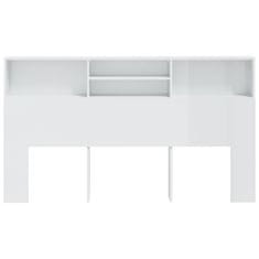 Vidaxl Vzglavna omarica visok sijaj bela 180x19x103,5 cm