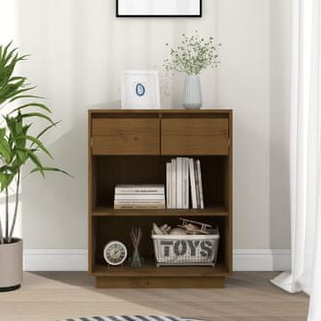 Vidaxl vidaXL Omarica medeno rjava 60x34x75 cm masivni borov les