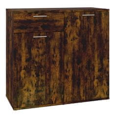Vidaxl Komoda dimljeni hrast 80x36x75 cm konstruiran les