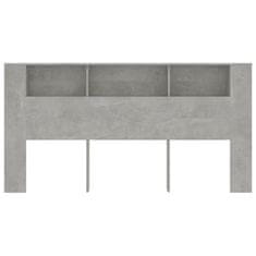 Vidaxl Vzglavna omarica betonsko siva 200x18,5x104,5 cm