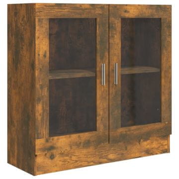 Vidaxl Vitrina dimljeni hrast 82,5x30,5x80 cm inženirski les