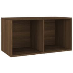 Vidaxl Škatla za shranjevanje plošč rjavi hrast 71x34x36cm konst. les