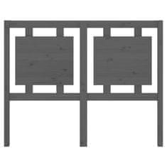 Vidaxl Posteljno vzglavje sivo 125,5x4x100 cm trdna borovina