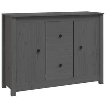 Vidaxl Komoda siva 100x35x74 cm trdna borovina