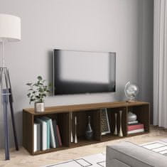 Vidaxl Knjižna/TV omara rjavi hrast 143x30x36 cm konstruiran les